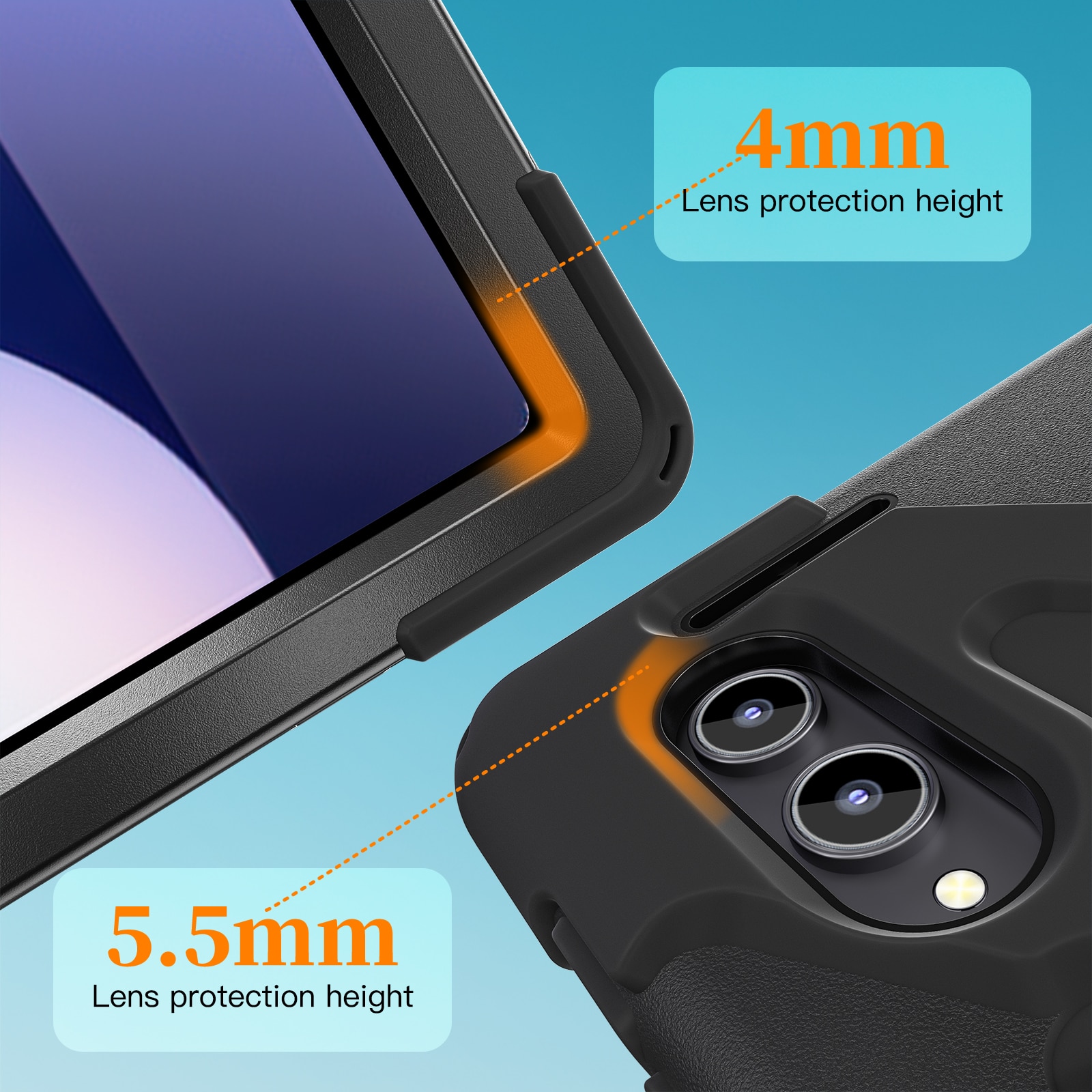 Funda híbrida a prueba de golpes Correa el hombro Samsung Galaxy Tab S11 Ultra negro