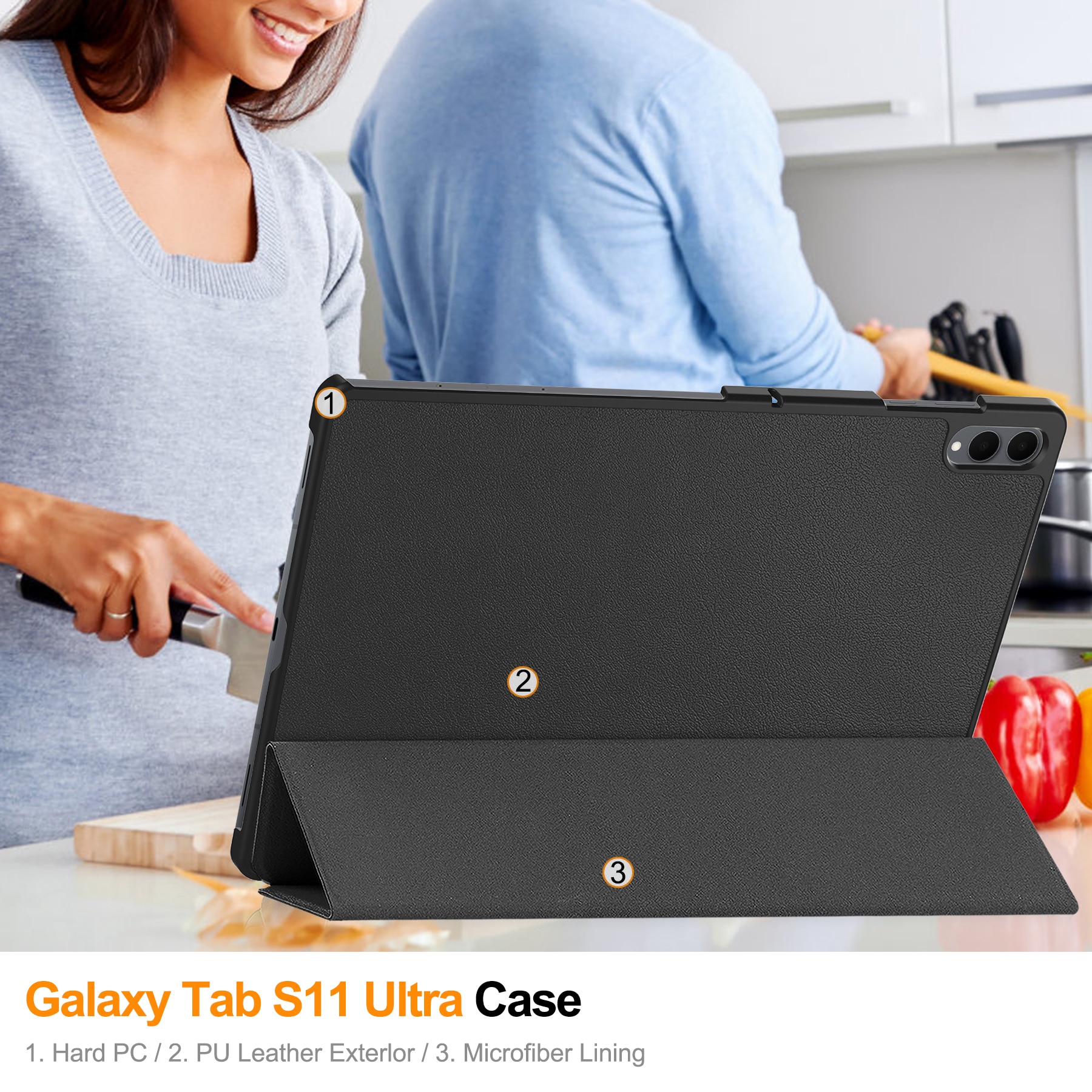 Funda Tri-Fold Samsung Galaxy Tab S11 Ultra Negro