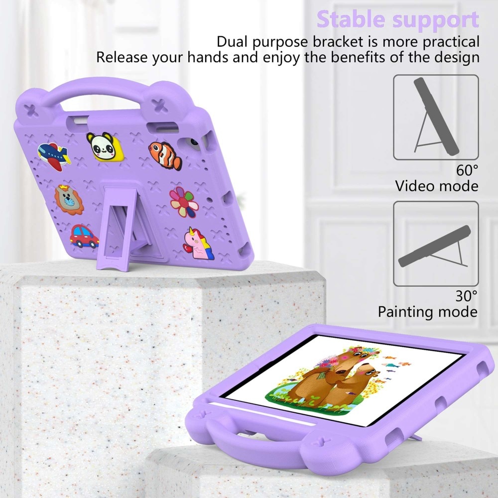 Kickstand Funda a prueba de golpes para niños iPad 9.7 6th Gen (2018), violeta