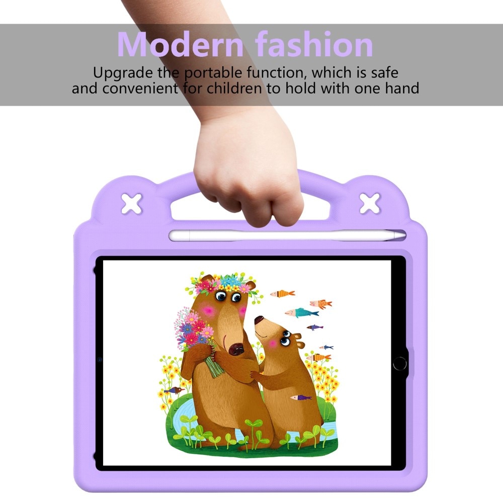 Kickstand Funda a prueba de golpes para niños iPad 9.7 5th Gen (2017), violeta