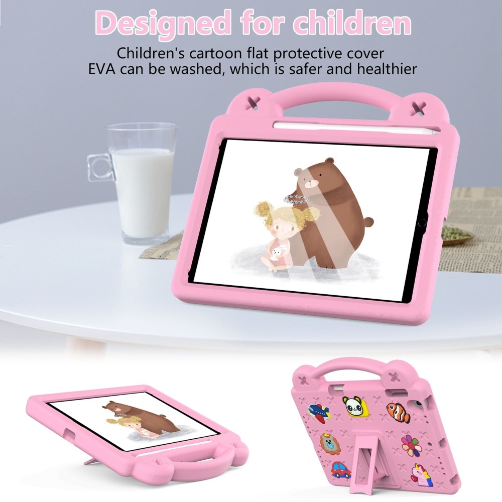 Kickstand Funda a prueba de golpes para niños iPad 9.7 5th Gen (2017), rosado