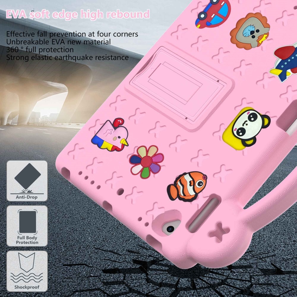 Kickstand Funda a prueba de golpes para niños iPad Air 2 9.7 (2014) rosado