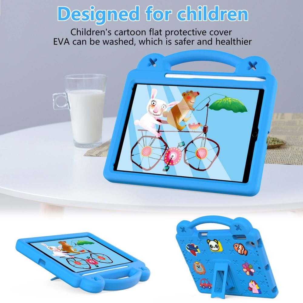 Kickstand Funda a prueba de golpes para niños iPad 9.7 6th Gen (2018), azul
