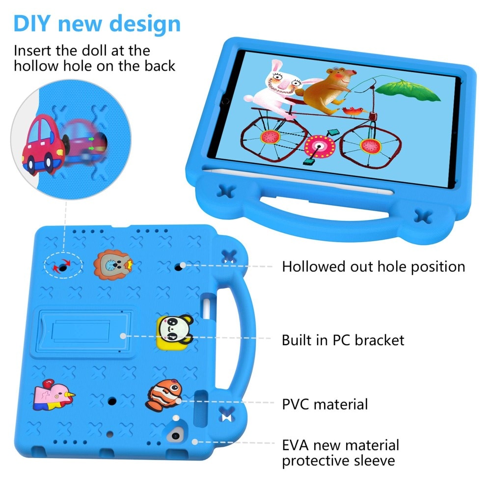 Kickstand Funda a prueba de golpes para niños iPad 9.7 6th Gen (2018), azul