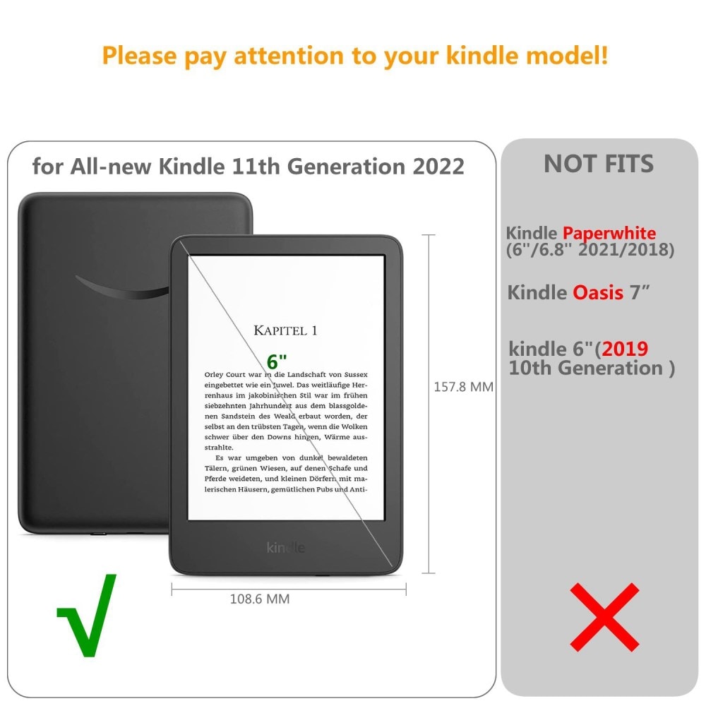 Funda con correa de mano Amazon Kindle 11th gen (2022) negro