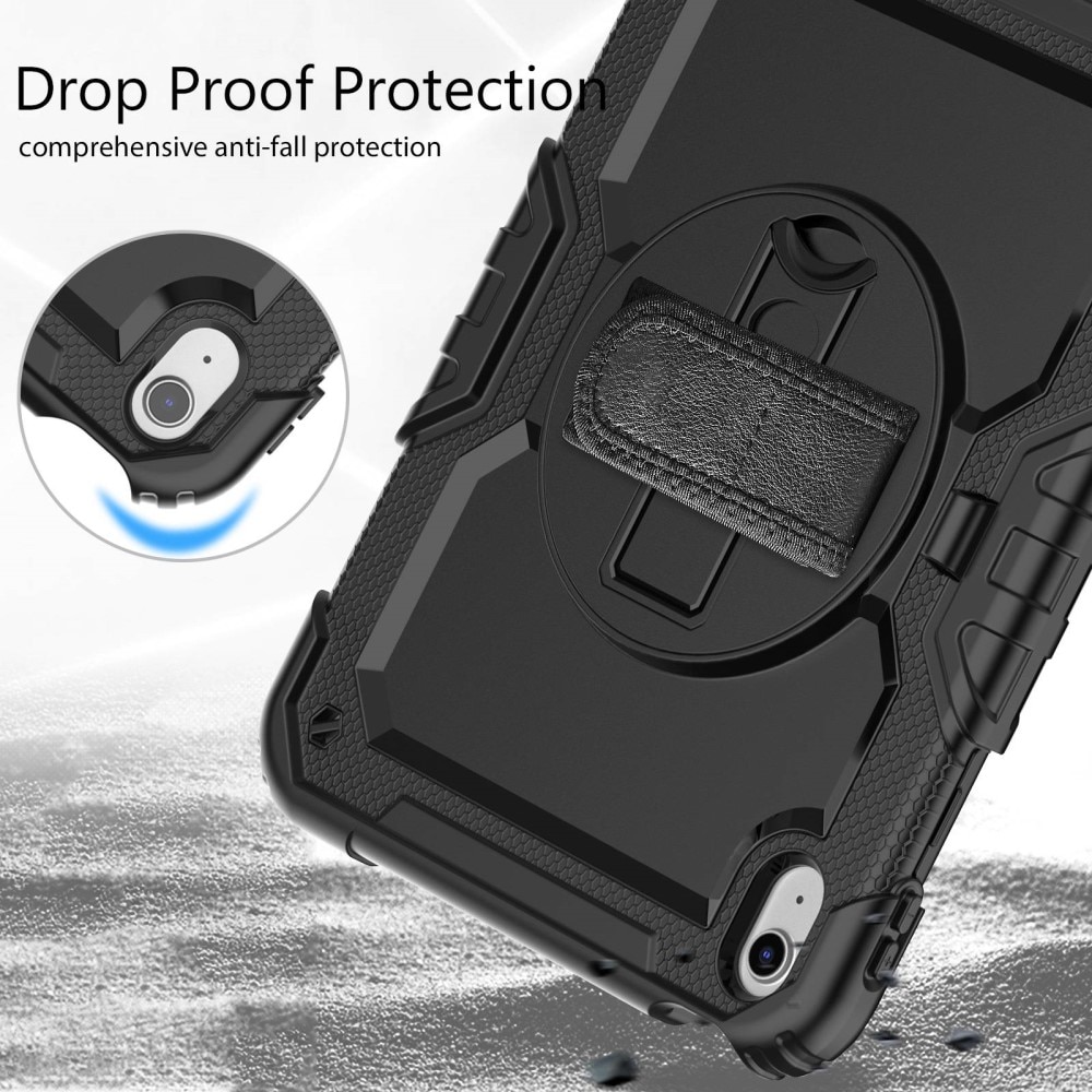 Full Protection Funda híbrida a prueba de golpes Correa el hombro Apple iPad 11 11th Gen (2025) negro