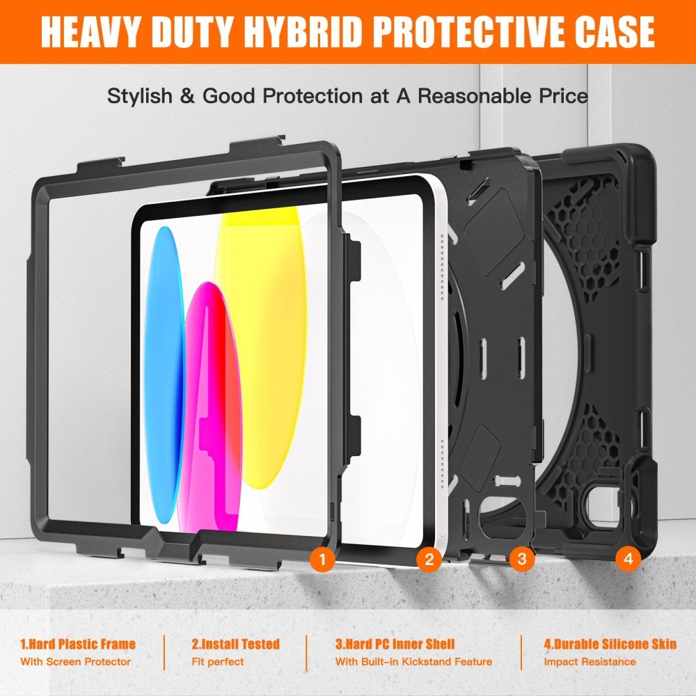 Funda híbrida a prueba de golpes Apple iPad 11 11th Gen (2025) negro