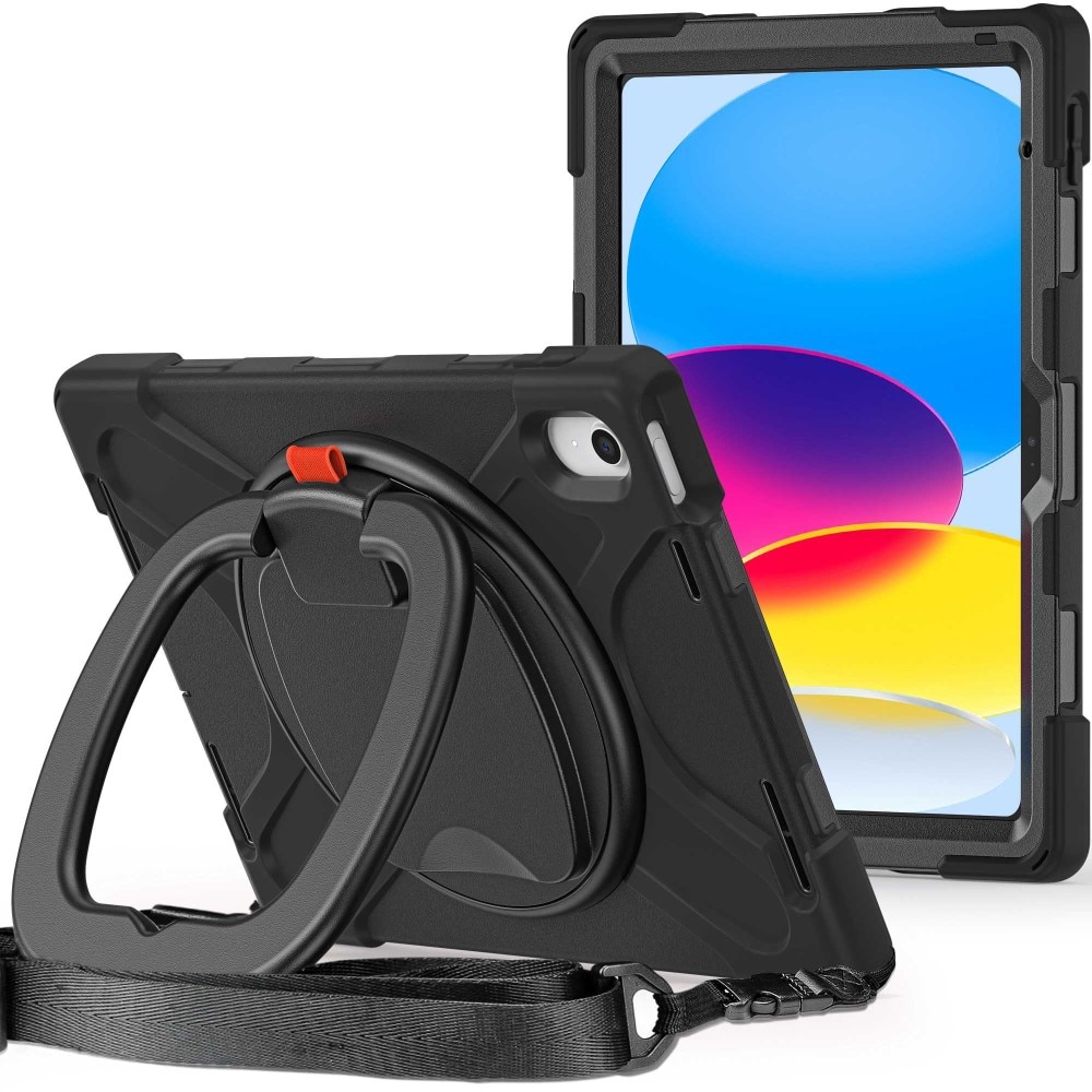 Funda híbrida con soporte y correa para el hombro iPad 10.9 10th Gen (2022) negro