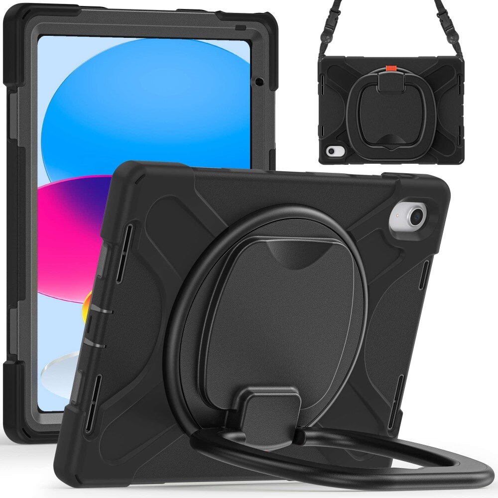 Funda híbrida con soporte y correa para el hombro iPad 10.9 10th Gen (2022) negro