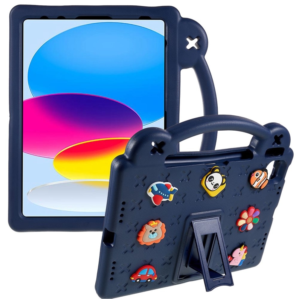 Kickstand Funda a prueba de golpes para niños iPad 10.9 10th Gen (2022) azul oscuro