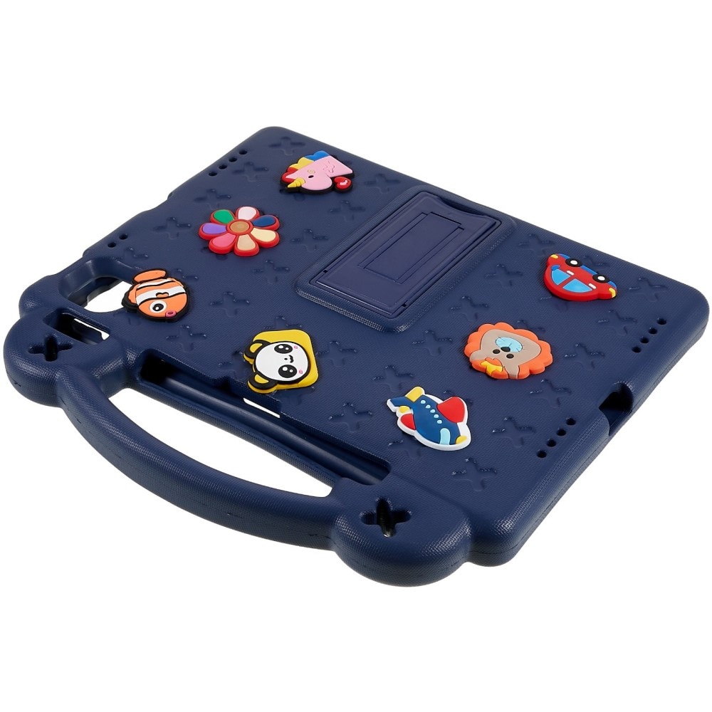 Kickstand Funda a prueba de golpes para niños Apple iPad 11 11th Gen (2025) azul oscuro