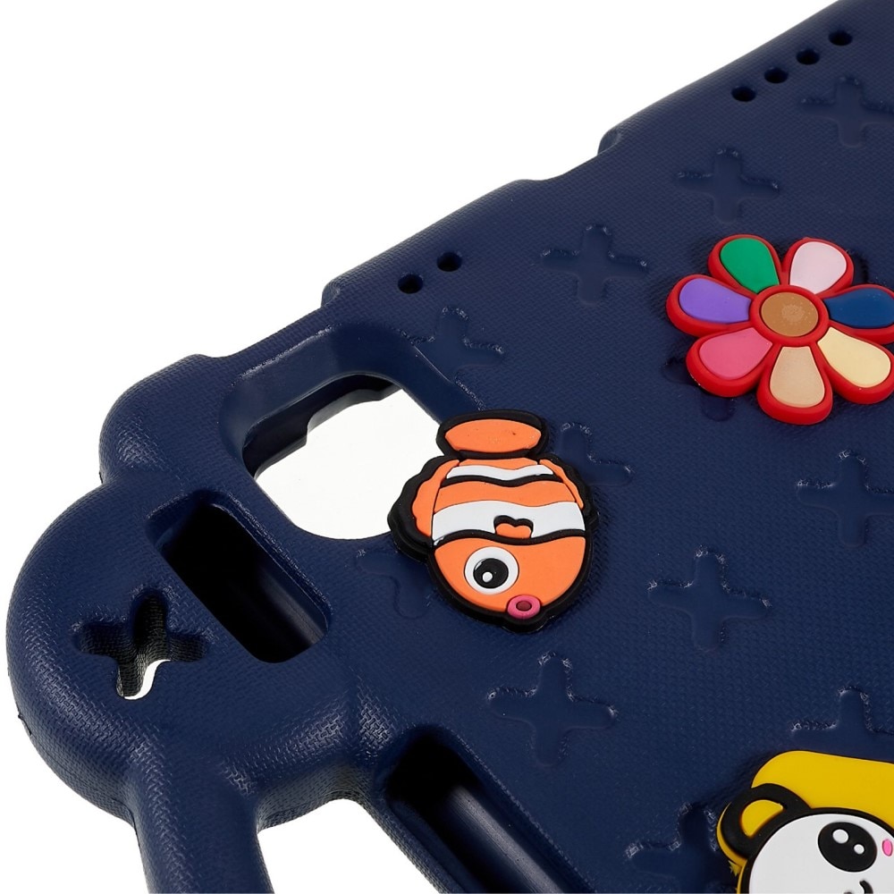 Kickstand Funda a prueba de golpes para niños Apple iPad 11 11th Gen (2025) azul oscuro