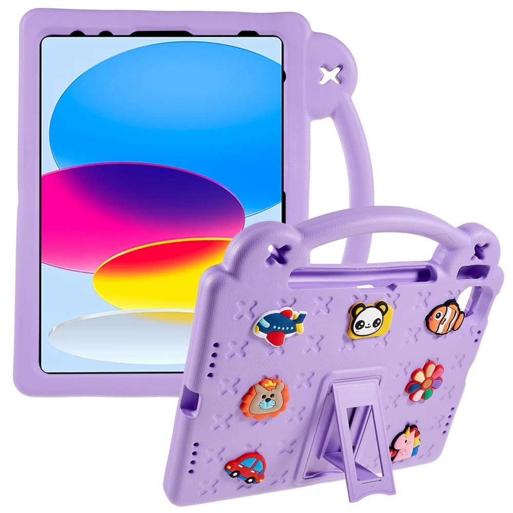 Kickstand Funda a prueba de golpes para niños iPad 10.9 2022 (10th gen) violeta