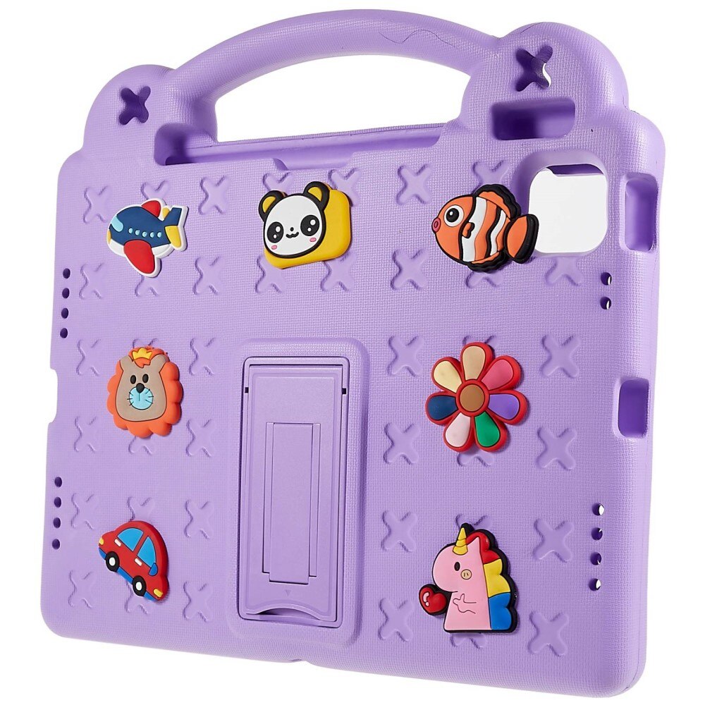 Kickstand Funda a prueba de golpes para niños Apple iPad 11 11th Gen (2025) violeta