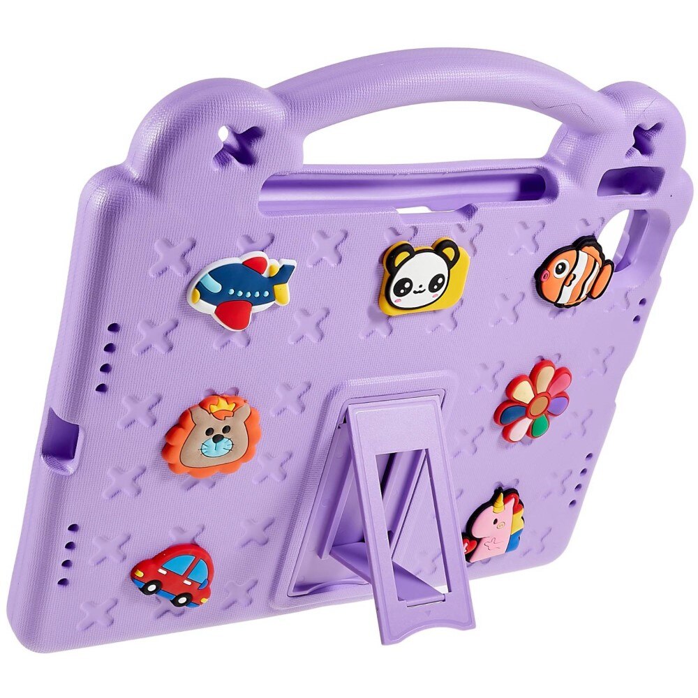 Kickstand Funda a prueba de golpes para niños Apple iPad 11 11th Gen (2025) violeta