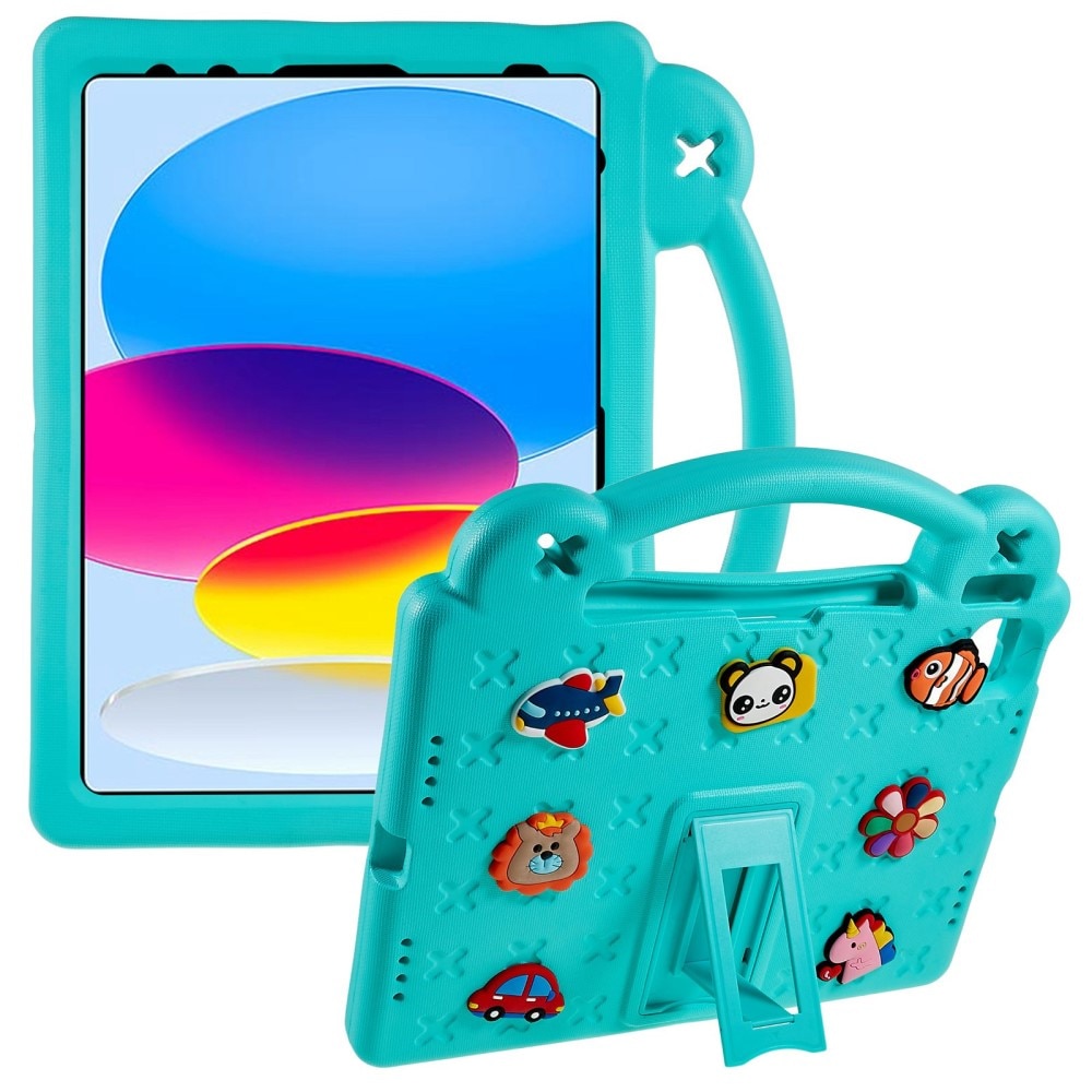 Kickstand Funda a prueba de golpes para niños iPad 10.9 10th Gen (2022) turquesa
