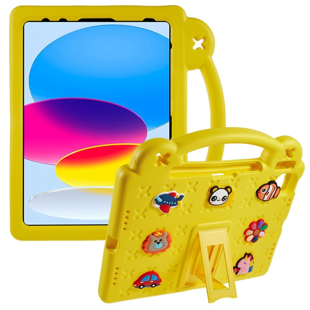 Kickstand Funda a prueba de golpes para niños iPad 10.9 10th Gen (2022) amarillo