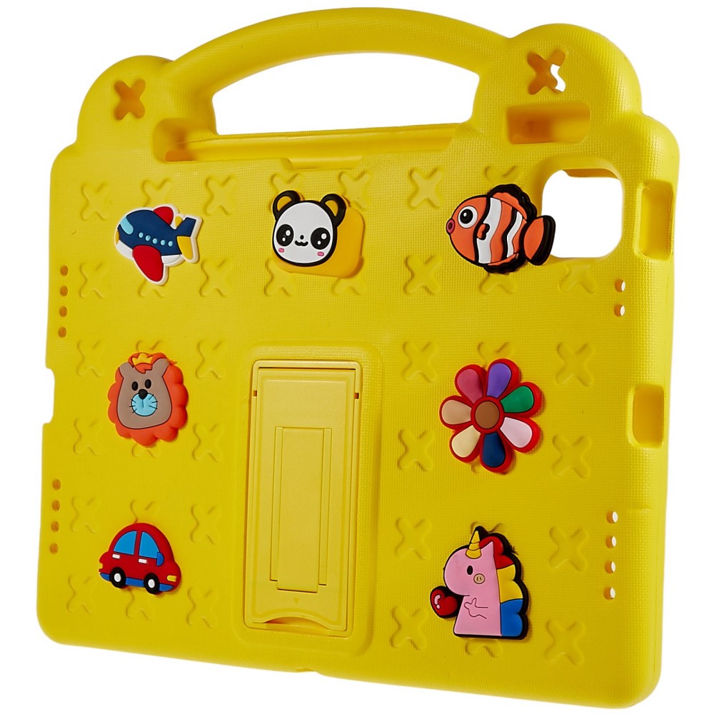 Kickstand Funda a prueba de golpes para niños Apple iPad 11 11th Gen (2025) amarillo