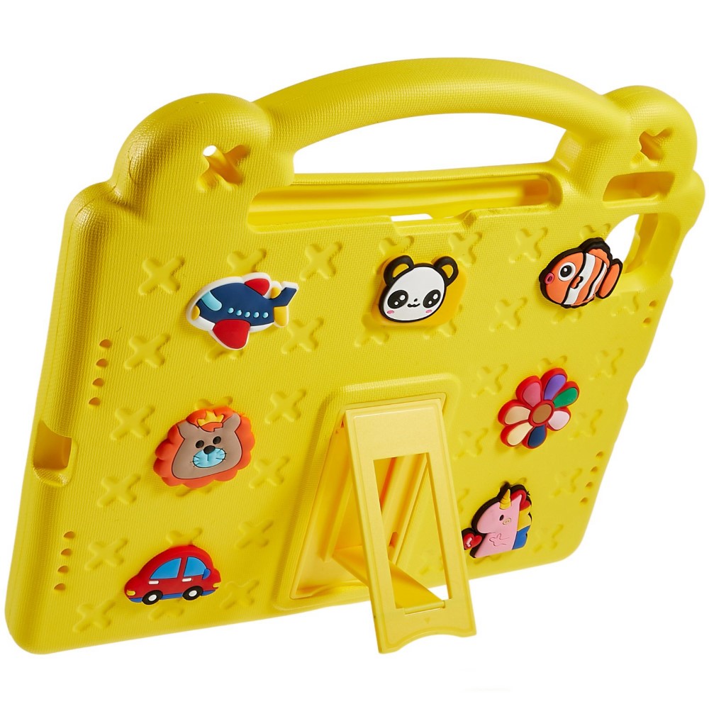 Kickstand Funda a prueba de golpes para niños Apple iPad 11 11th Gen (2025) amarillo
