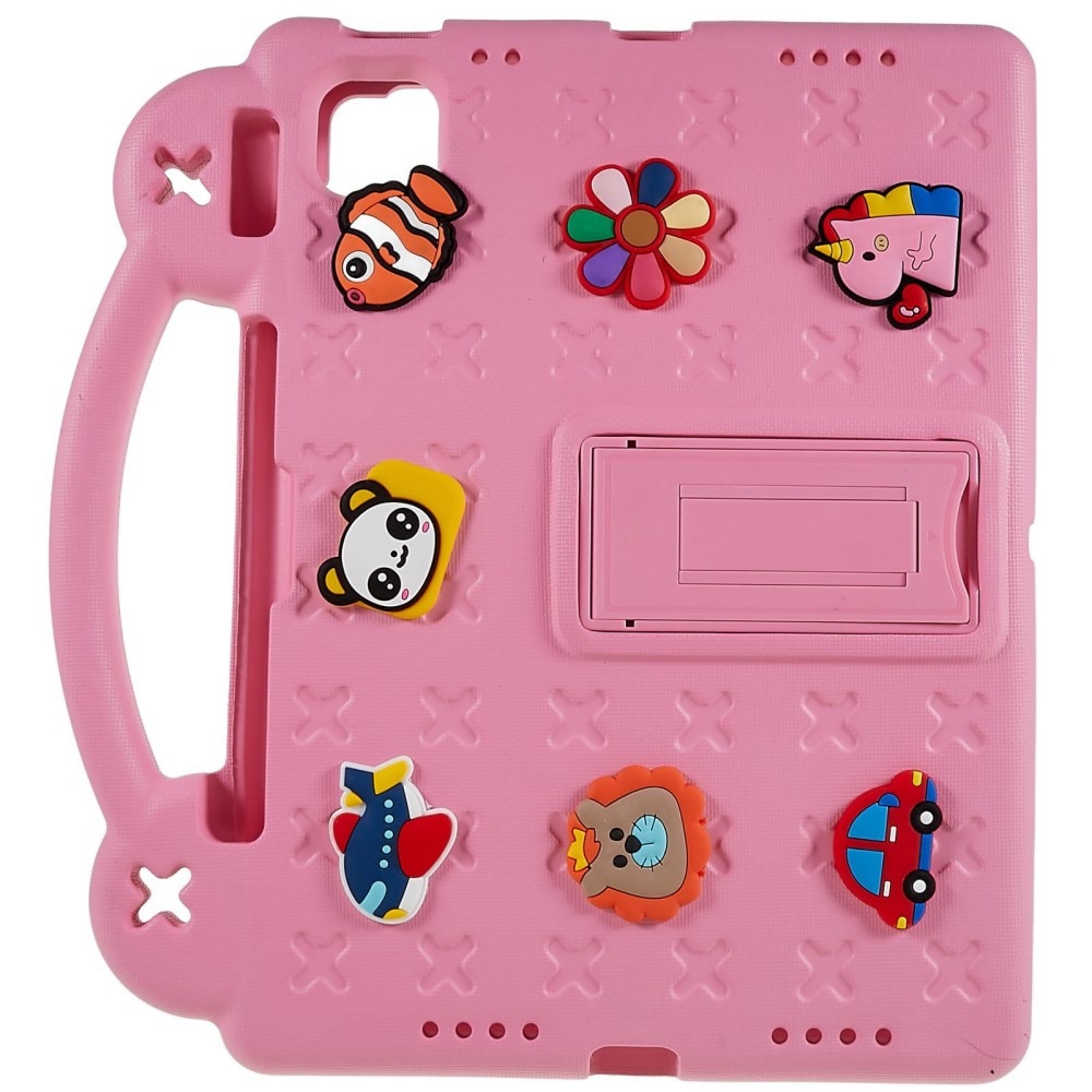Kickstand Funda a prueba de golpes para niños Apple iPad 11 11th Gen (2025) rosado