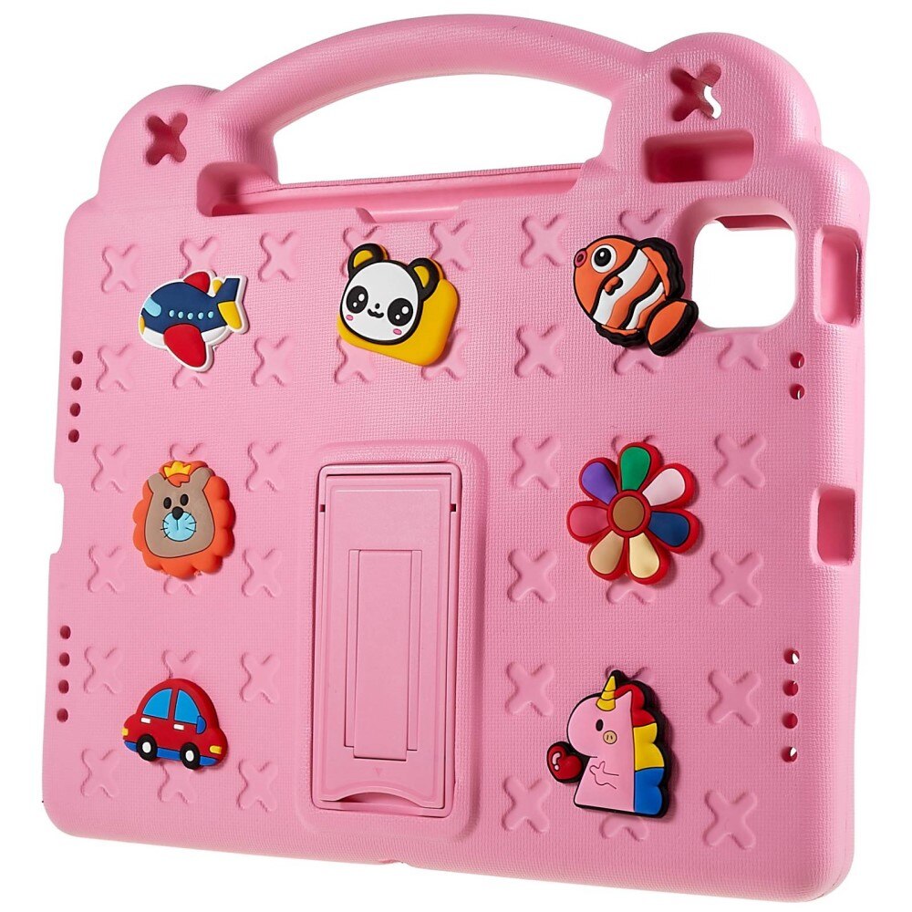 Kickstand Funda a prueba de golpes para niños Apple iPad 11 11th Gen (2025) rosado