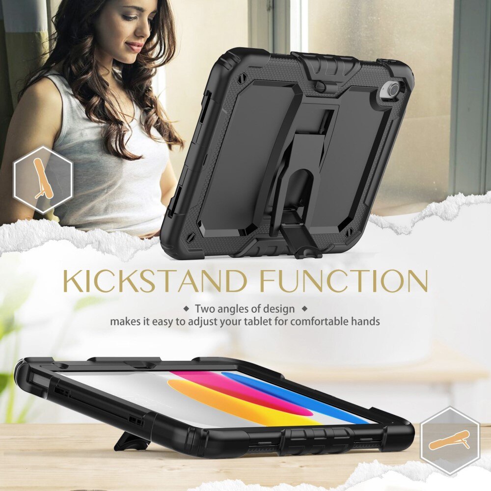 Full Cover Rugged Kickstand Case Apple iPad 11 11th Gen (2025) negro