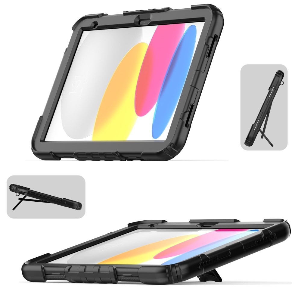 Full Cover Rugged Kickstand Case Apple iPad 11 11th Gen (2025) negro