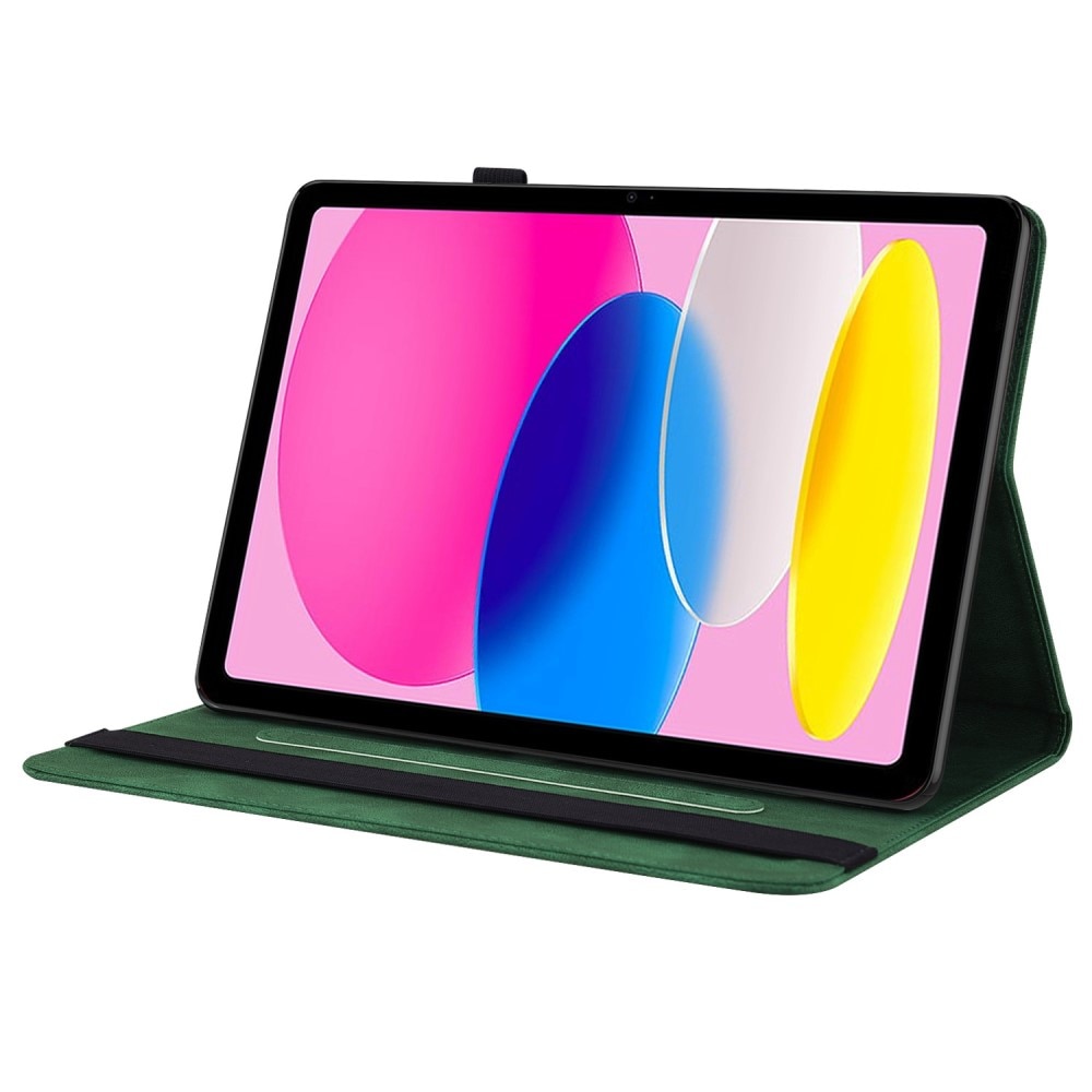 Funda de cuero con mariposas iPad 10.9 10th Gen (2022) verde