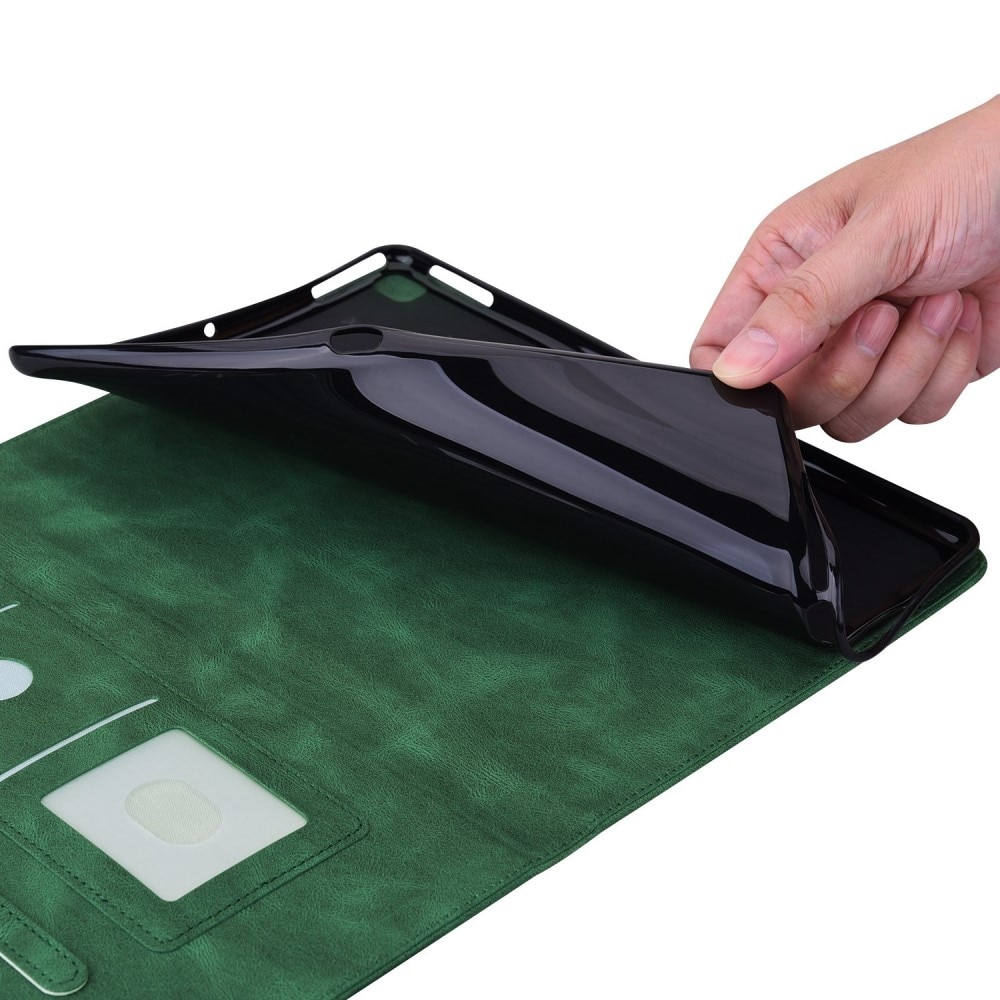 Funda de cuero con mariposas Apple iPad 11 11th Gen (2025) Verde