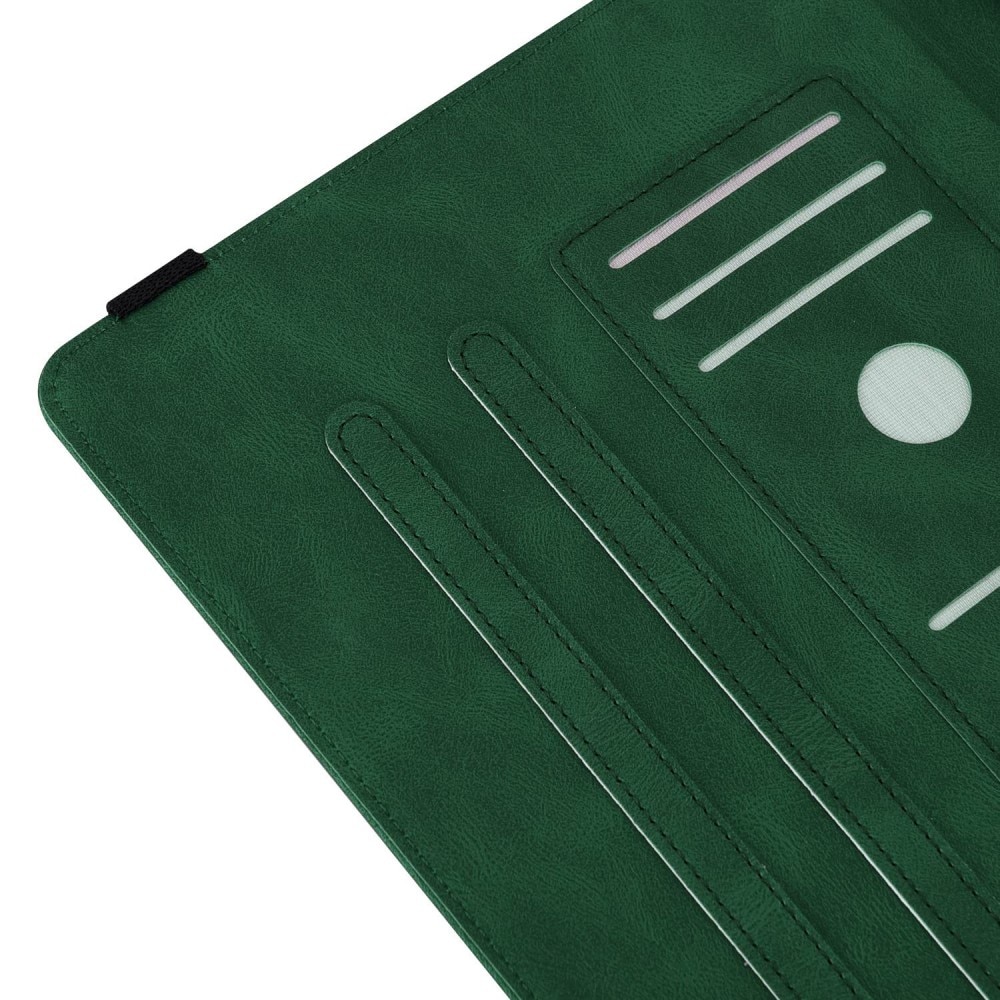 Funda de cuero con mariposas Apple iPad 11 11th Gen (2025) Verde