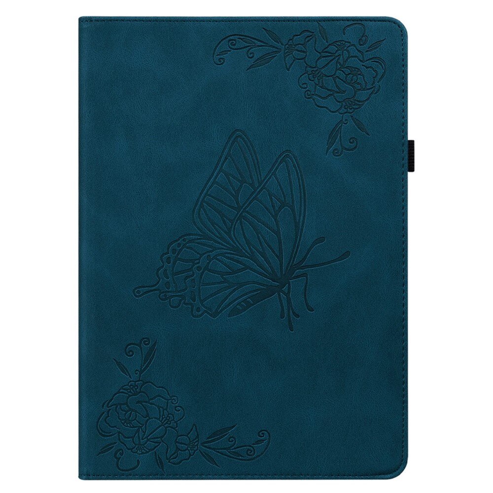 Funda de cuero con mariposas Apple iPad 11 11th Gen (2025) Azul