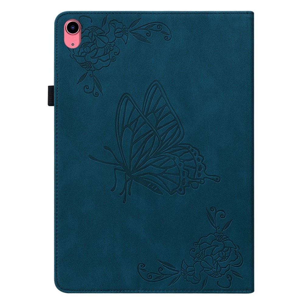 Funda de cuero con mariposas iPad 10.9 10th Gen (2022) azul