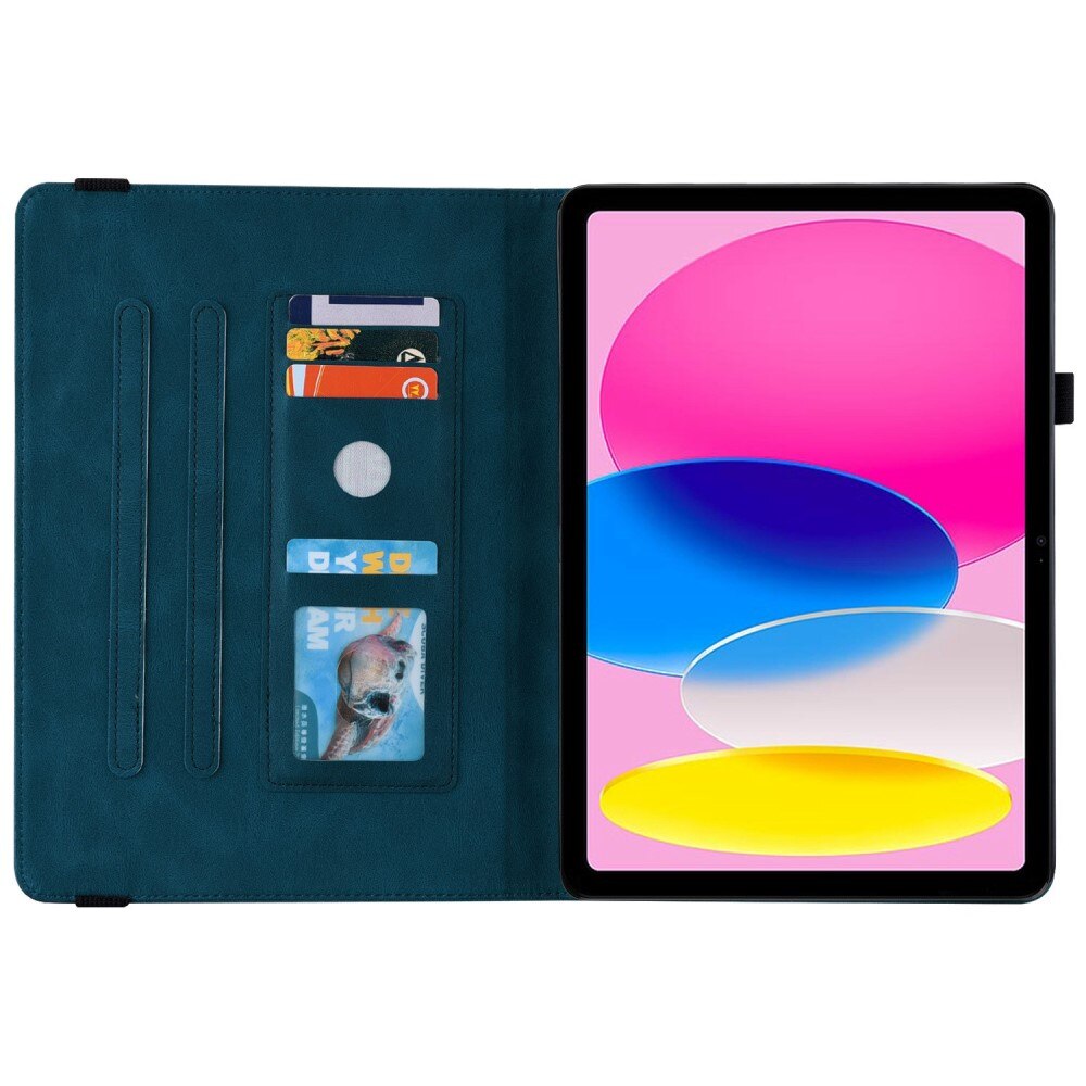 Funda de cuero con mariposas Apple iPad 11 11th Gen (2025) Azul
