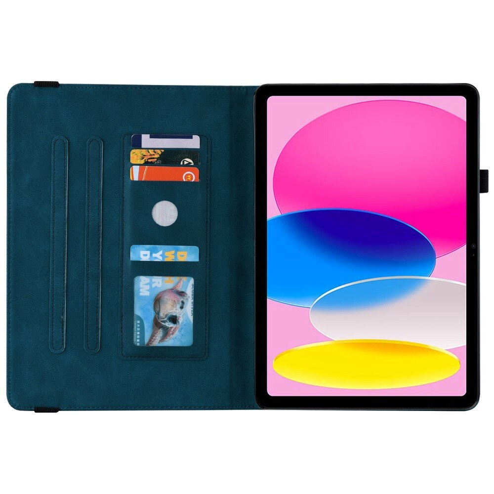 Funda de cuero con mariposas iPad 10.9 10th Gen (2022) azul