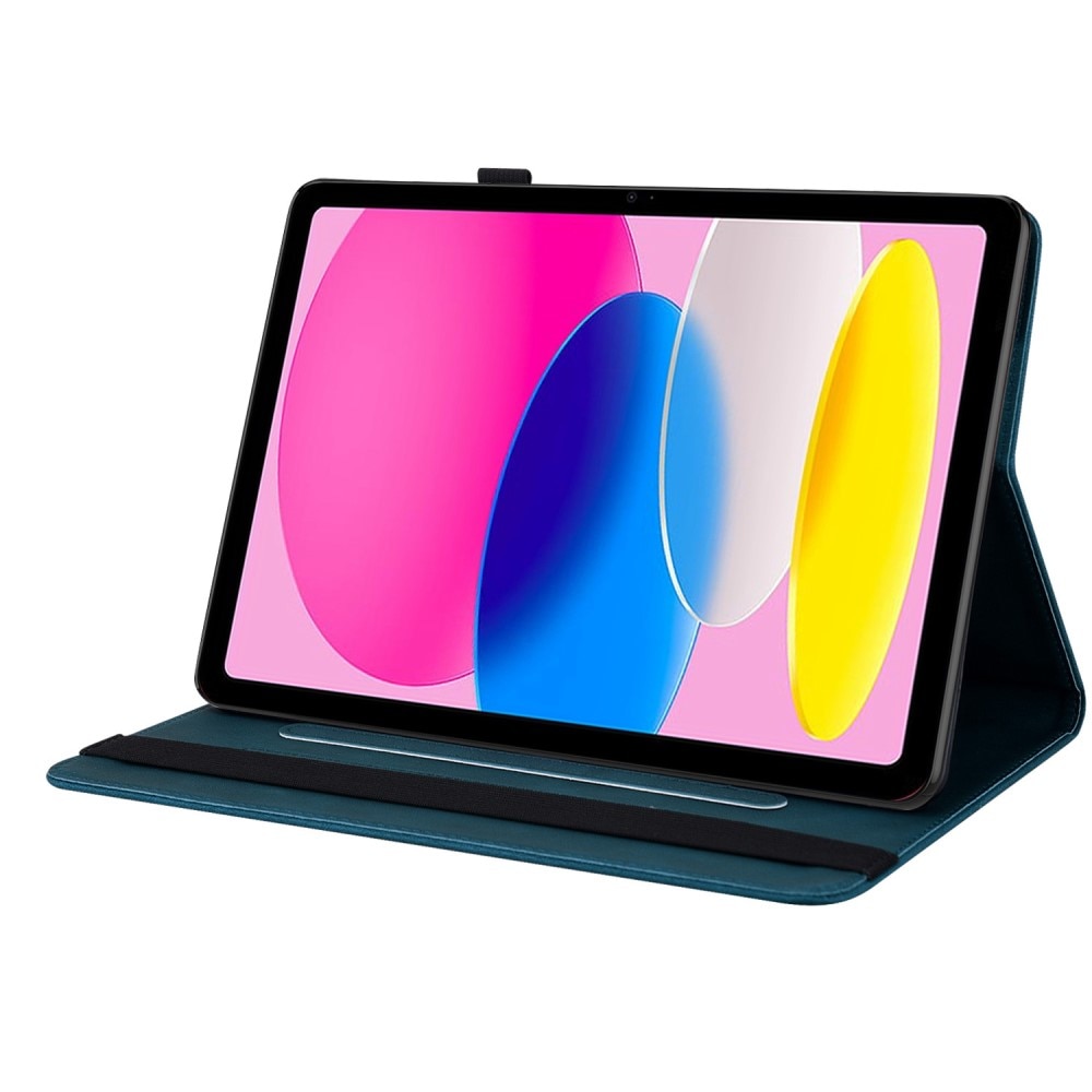 Funda de cuero con mariposas Apple iPad 11 11th Gen (2025) Azul