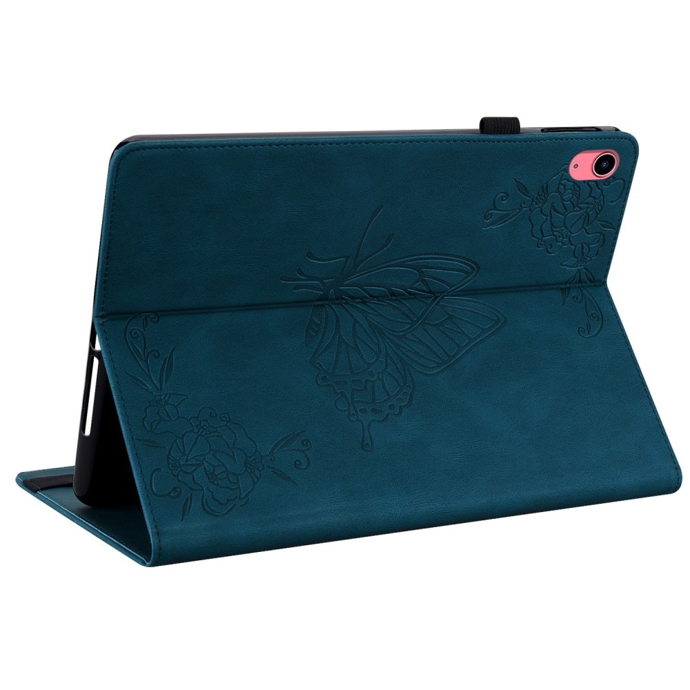 Funda de cuero con mariposas iPad 10.9 10th Gen (2022) azul