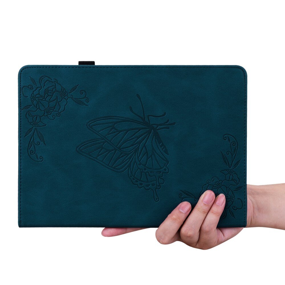 Funda de cuero con mariposas Apple iPad 11 11th Gen (2025) Azul