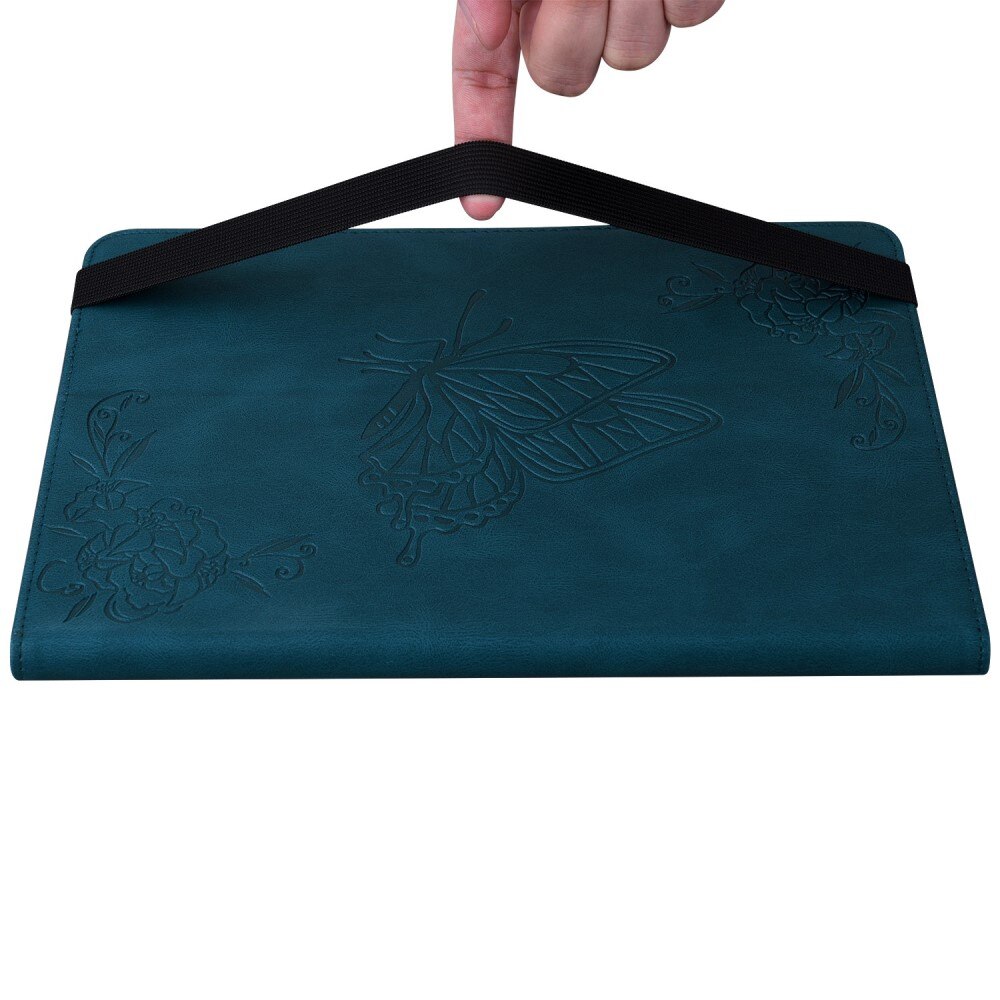 Funda de cuero con mariposas Apple iPad 11 11th Gen (2025) Azul