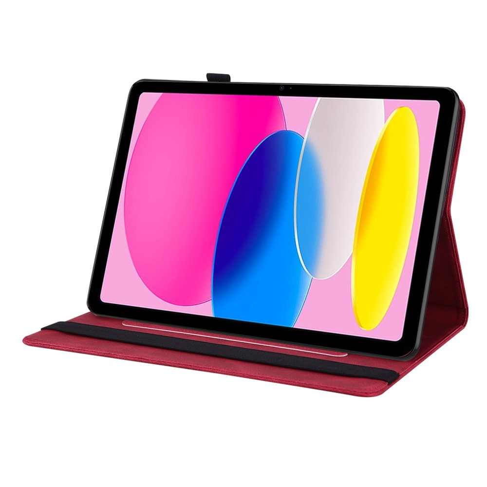 Funda de cuero con mariposas Apple iPad 11 11th Gen (2025) Rojo