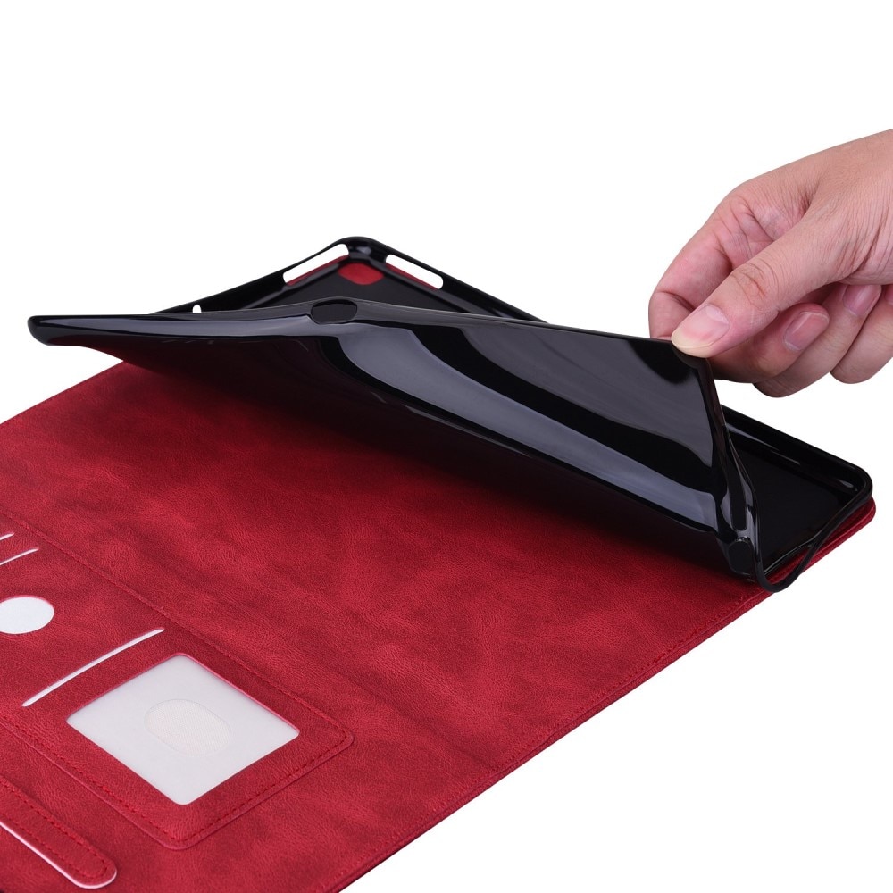 Funda de cuero con mariposas Apple iPad 11 11th Gen (2025) Rojo