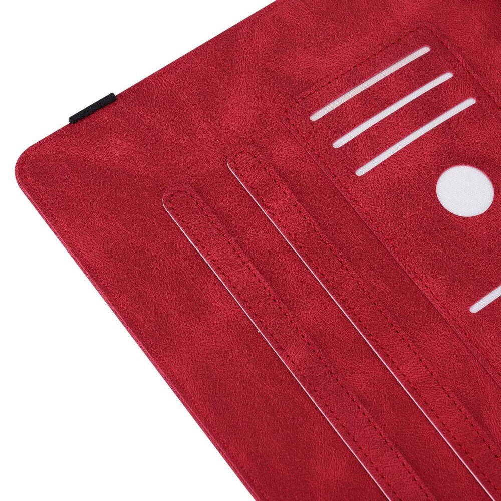 Funda de cuero con mariposas Apple iPad 11 11th Gen (2025) Rojo