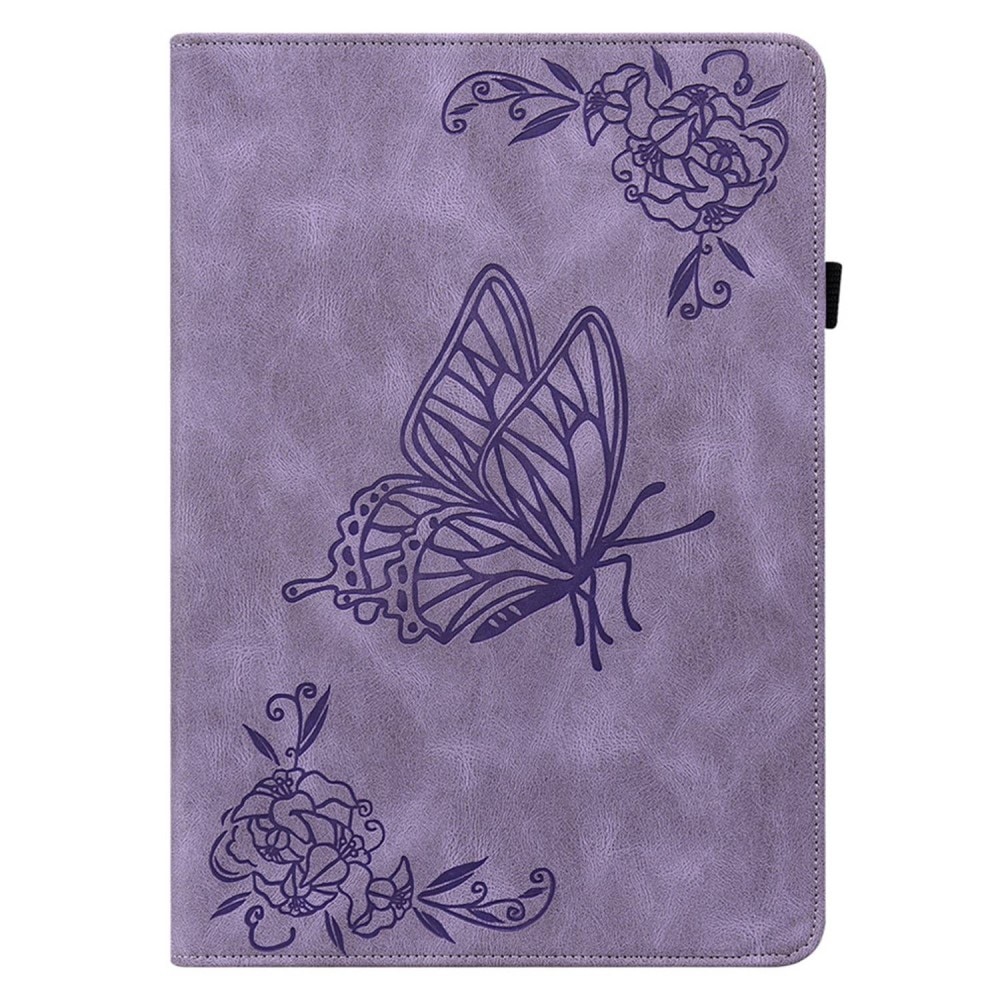 Funda de cuero con mariposas Apple iPad 11 11th Gen (2025) Púrpura
