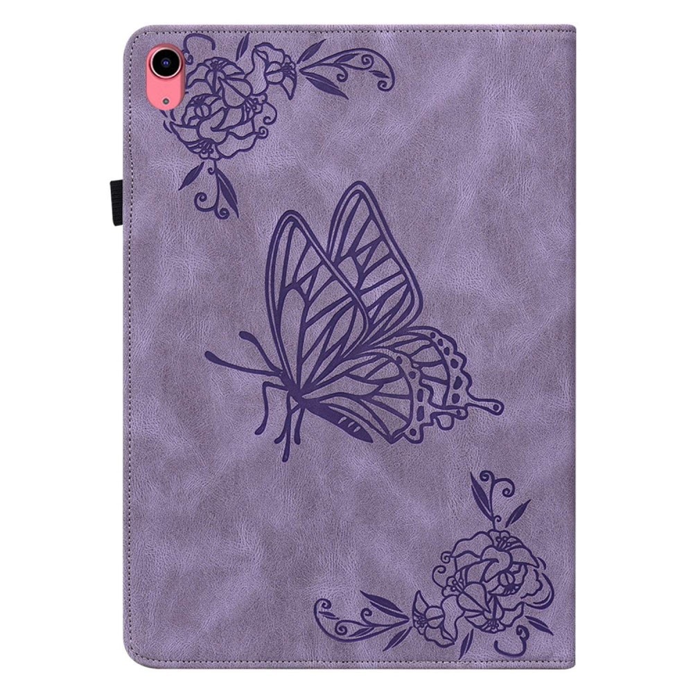 Funda de cuero con mariposas Apple iPad 11 11th Gen (2025) Púrpura