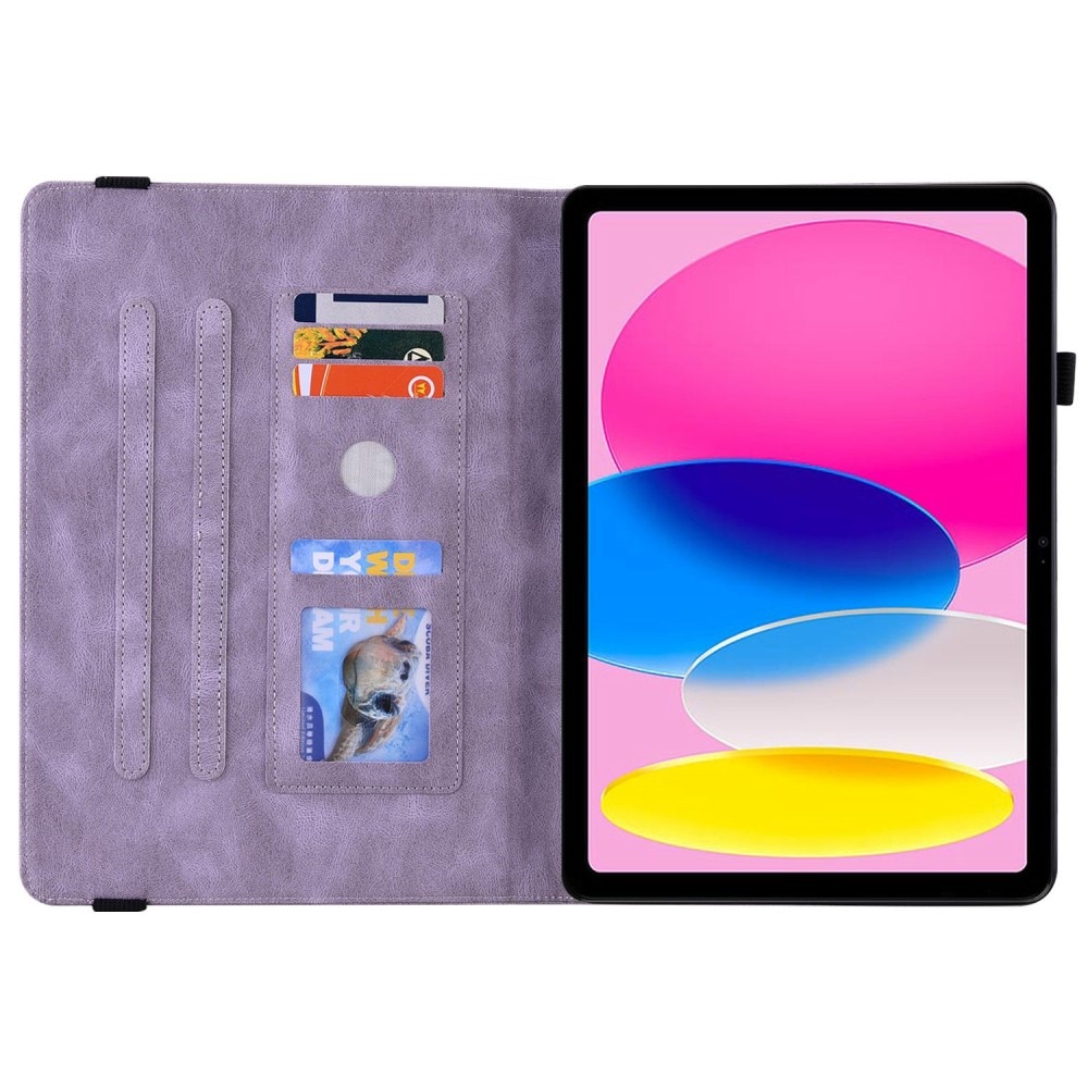 Funda de cuero con mariposas Apple iPad 11 11th Gen (2025) Púrpura