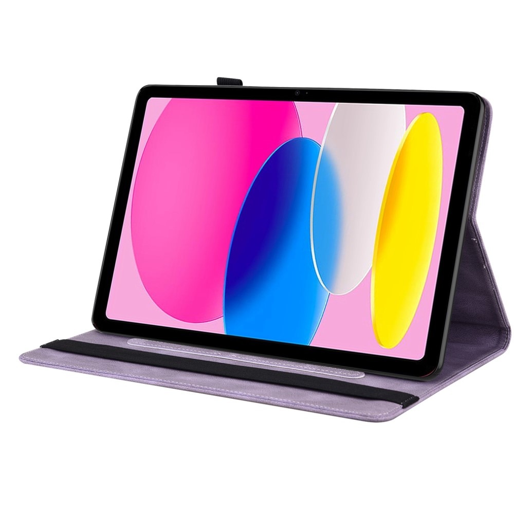 Funda de cuero con mariposas Apple iPad 11 11th Gen (2025) Púrpura