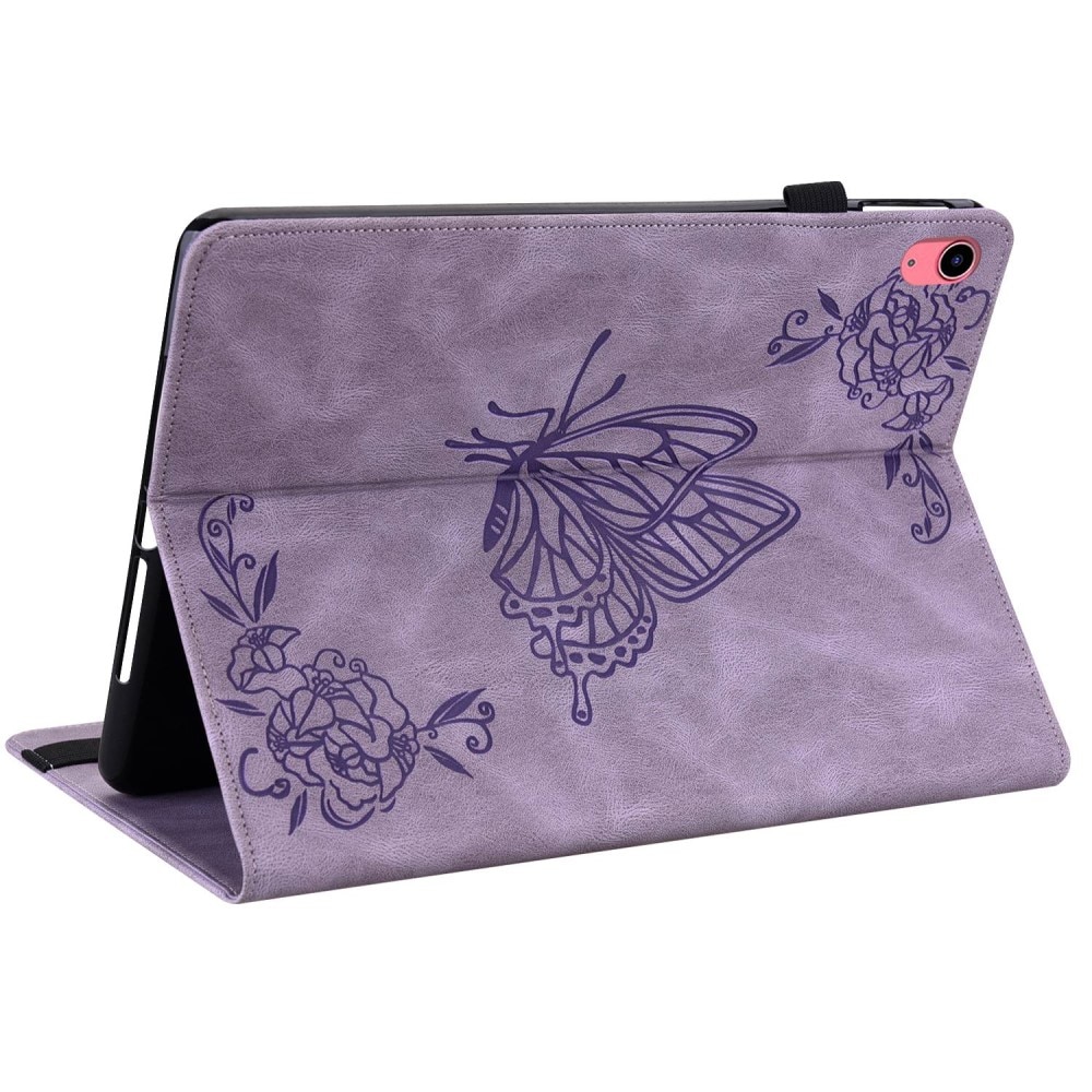 Funda de cuero con mariposas Apple iPad 11 11th Gen (2025) Púrpura