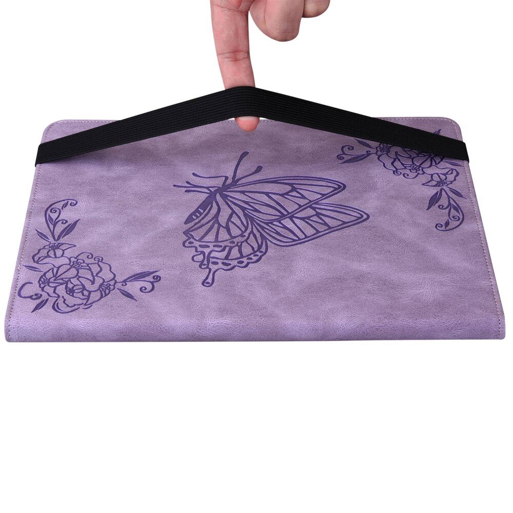 Funda de cuero con mariposas Apple iPad 11 11th Gen (2025) Púrpura