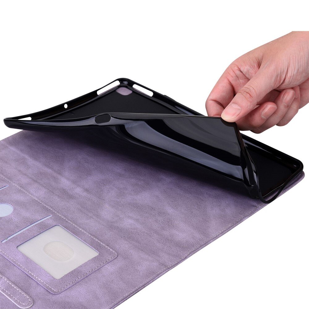 Funda de cuero con mariposas Apple iPad 11 11th Gen (2025) Púrpura
