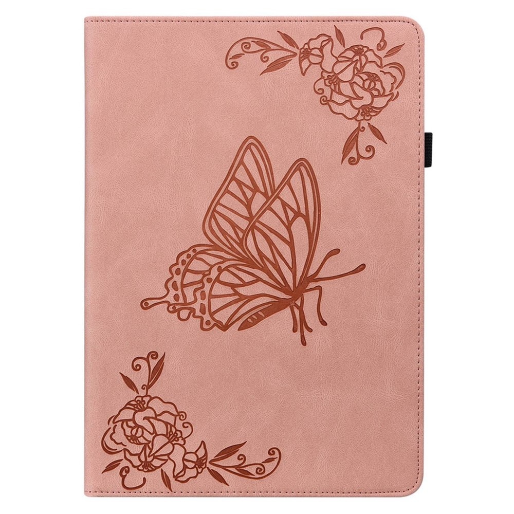 Funda de cuero con mariposas Apple iPad 11 11th Gen (2025) Rosa