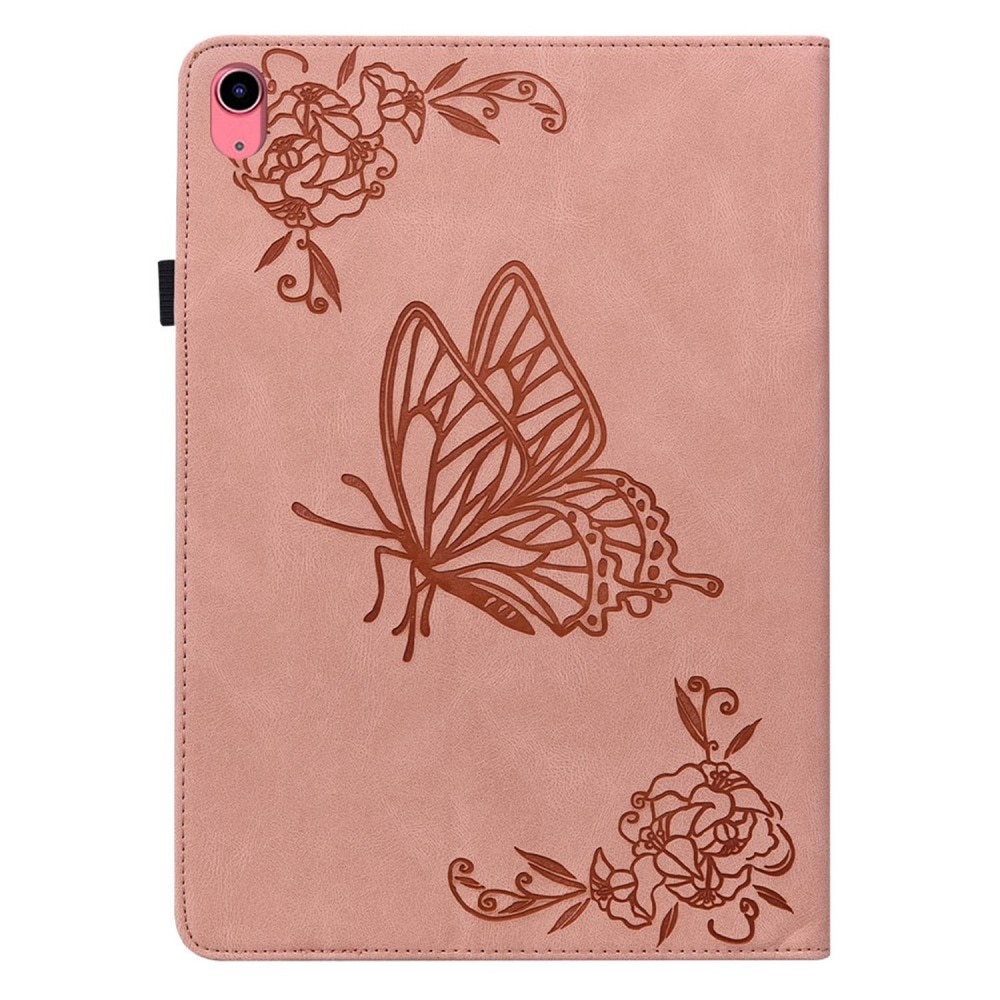 Funda de cuero con mariposas iPad 10.9 10th Gen (2022) rosado